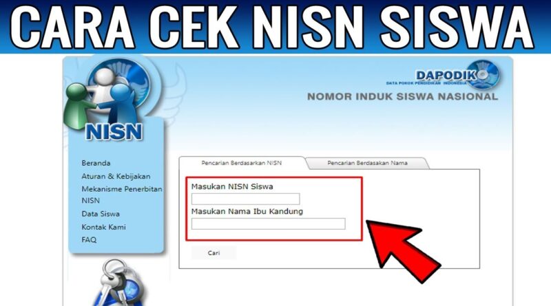 Cara Mencari Data NISN