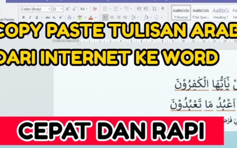 Cara Mengcopy Tulisan Arab