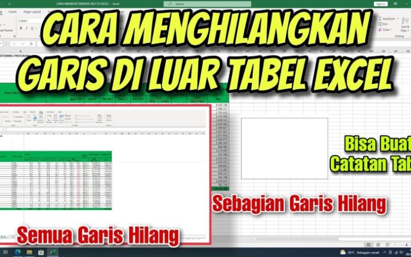 Cara Menghilangkan Garis Di Excel