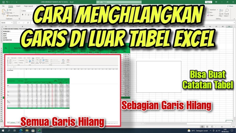 Cara Menghilangkan Garis Di Excel